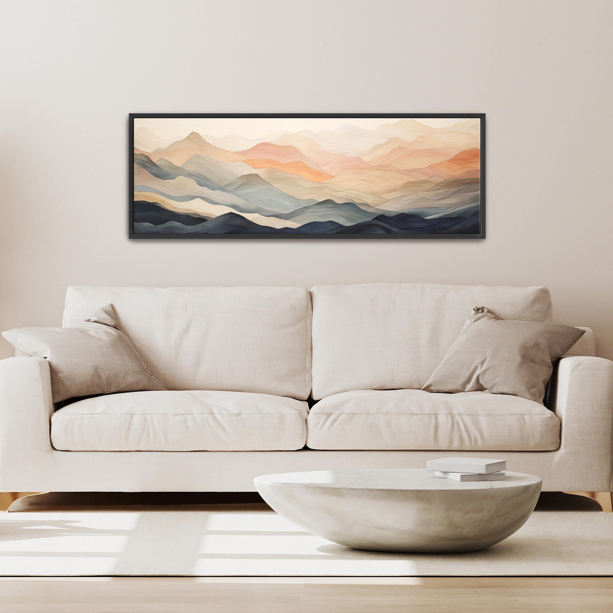 Abstract Mountains Canvas Print | Minimal Neutral Pastel Wall Art | Modern Living Room Artwork | Above Bed Decor | #200
