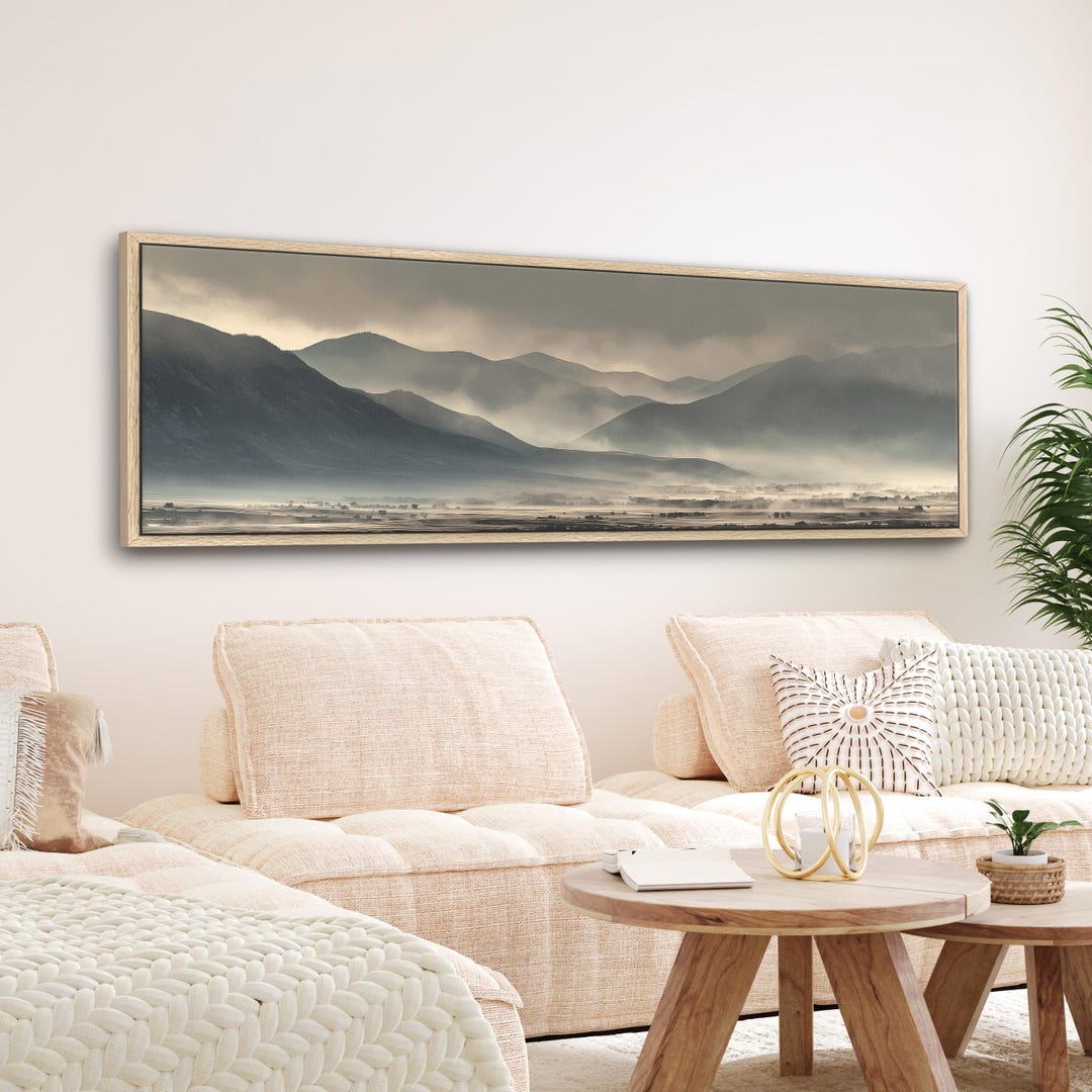 Misty Mountain Valley Wall Art - Horizontal Foggy Landscape Print - Etsy