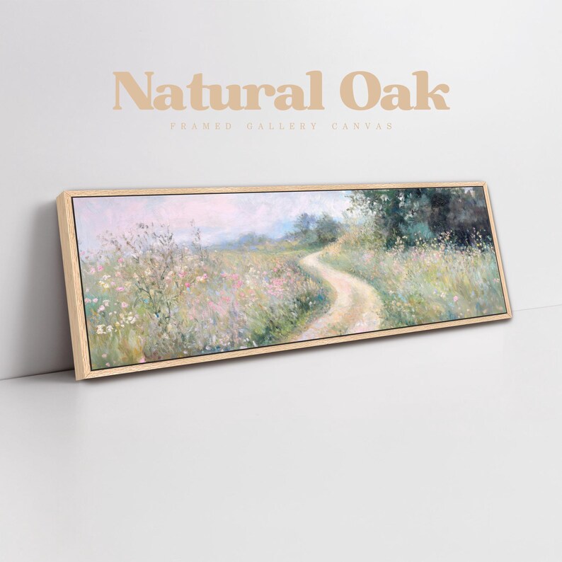 a painting of a dirt road in a field