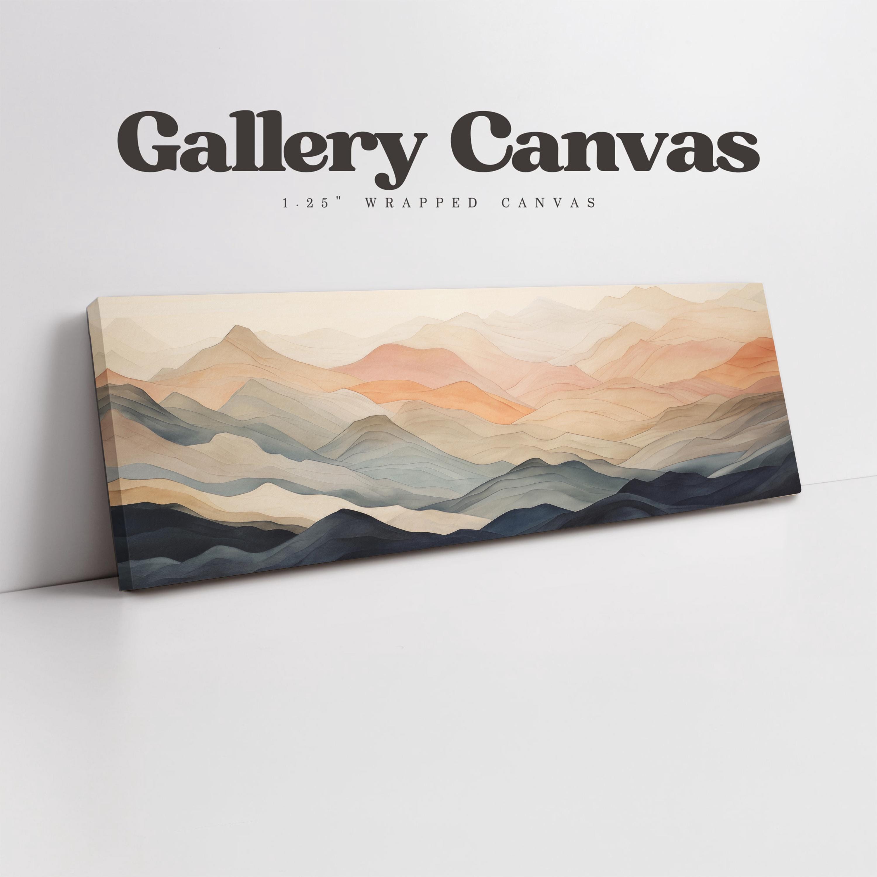 Abstract Mountains Canvas Print | Minimal Neutral Pastel Wall Art | Modern Living Room Artwork | Above Bed Decor | #200