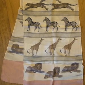 Animal print Liz Claiborne silk scarf oblong