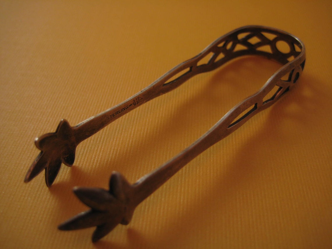 ster Co Claw Tongs Sterling Silver Sugar Cube Tongs Etsy