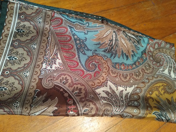 Anne Klein silk scarf cocoa paisley - image 3