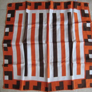 Bold orange white brown acetate scarf Japanese