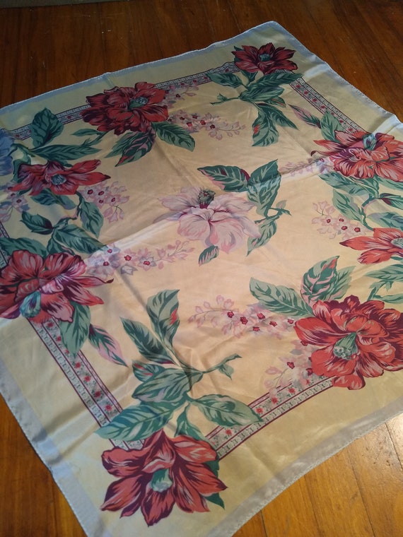 Floral silk scarf