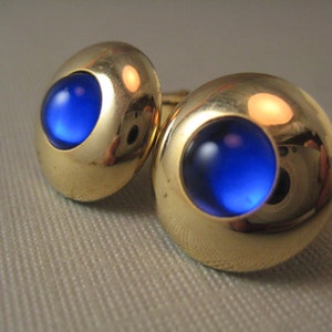 Cobalt  blue and gold tone cufflinks Anson brand