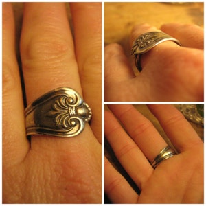 Sweet Spoon ring silver plate size 7.5 nice fit low profile handmade image 4