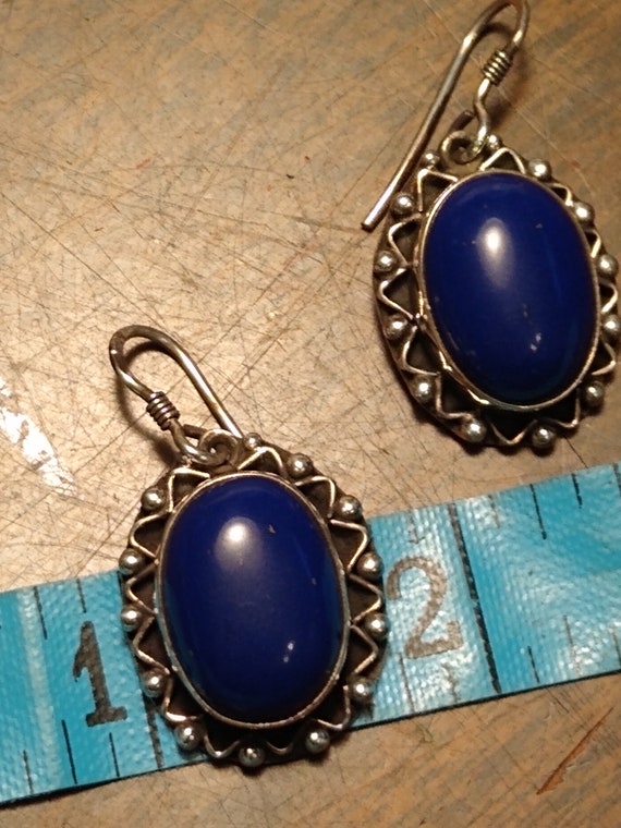 Deep blue Lapis Sterling earrings - image 5