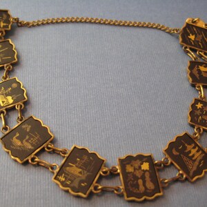Gold plated inlaid bracelet Asian  Shakudo Amita Damascene