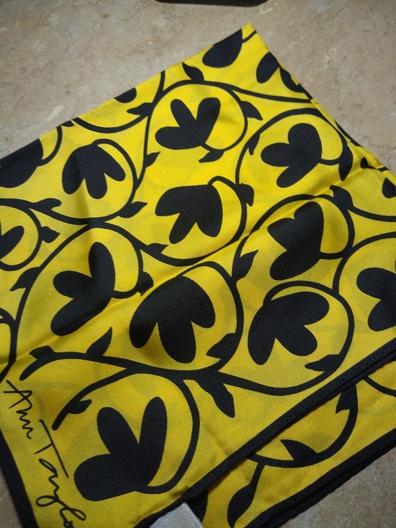 Ann Taylor silk scarf nwt black yellow