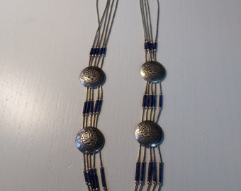 Liquid Silver necklace beaded necklace