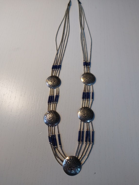 Liquid Silver necklace beaded necklace