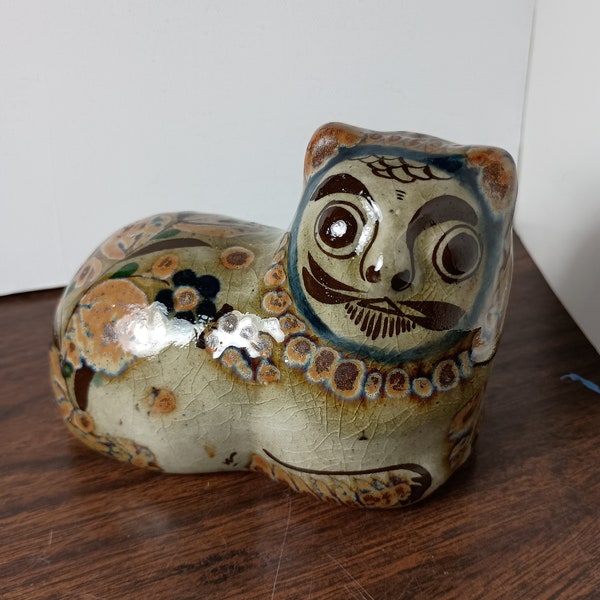 Tonala Cat Mexico stoneware