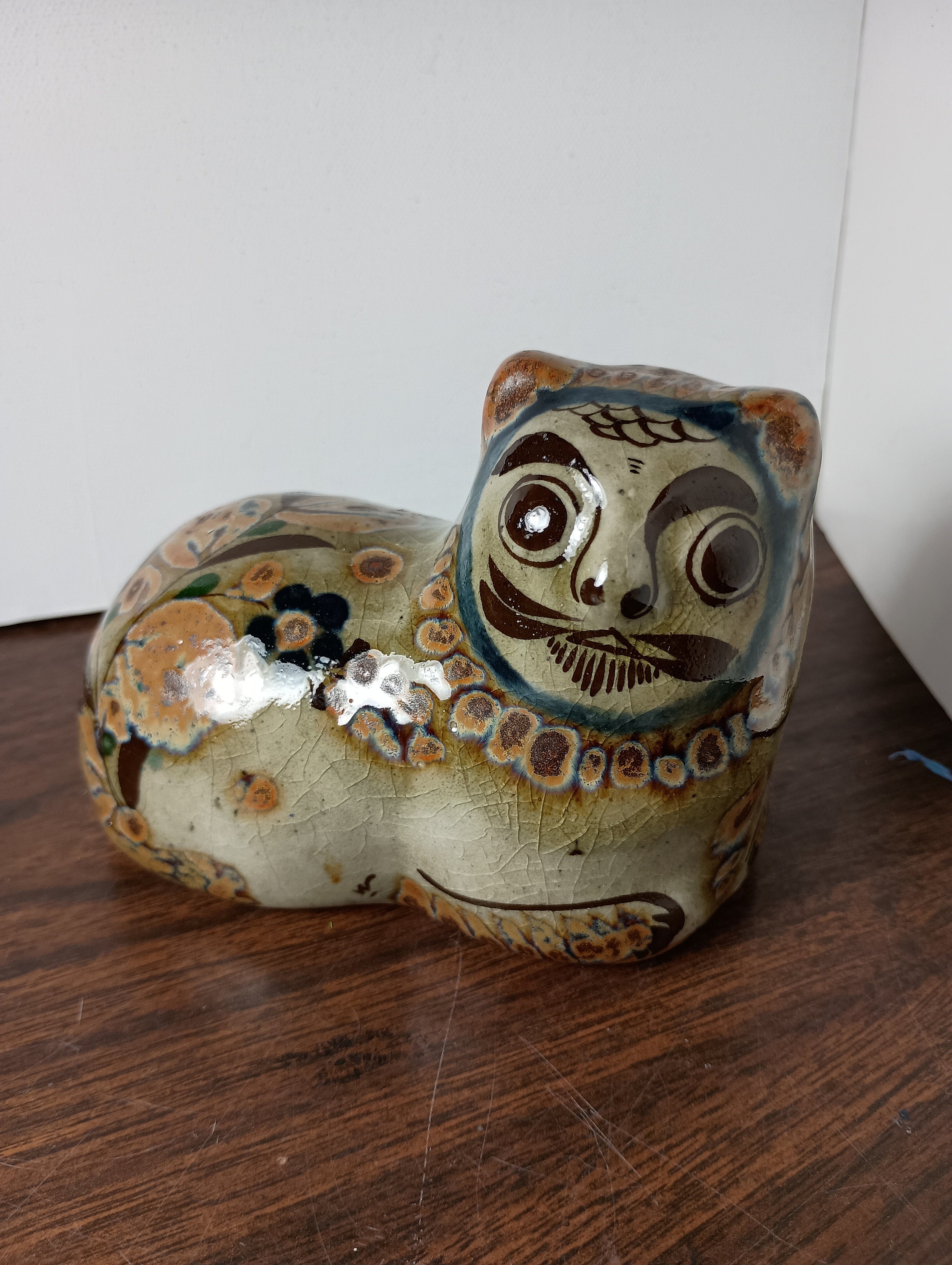アート・デザイン・音楽 Jorge Wilmot 即出荷】 SIGNED Vintage Jorge Owl 7” Pottery Mexico Tonala
