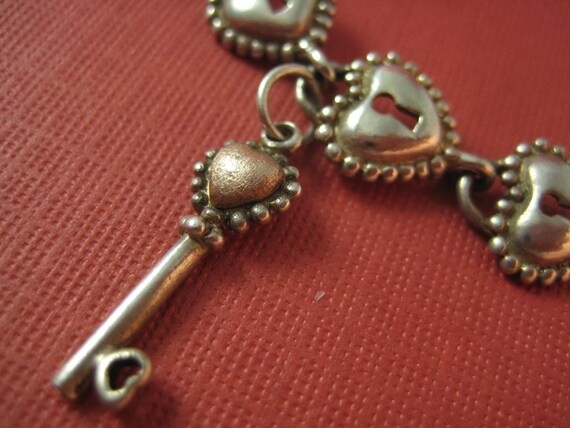 SWEETEST love bracelet  Hearts  Key & lock charms… - image 4