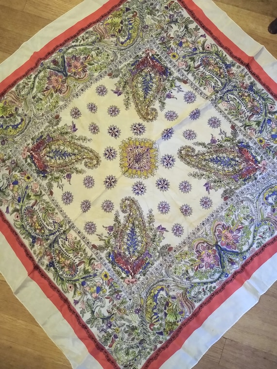 Sally Gee silk scarf floral paisley