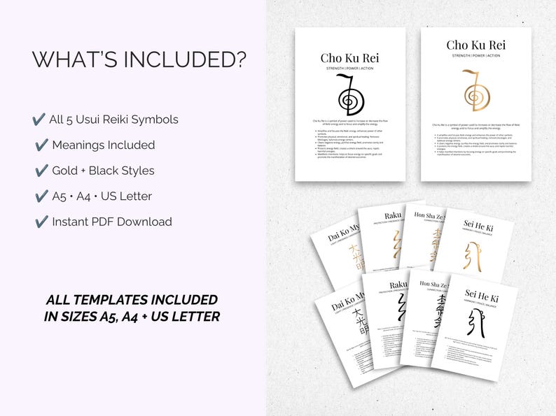 Reike Letters Reiki Symbols Chart With Meanings | Printable Usui Reiki Symbols Guide ...