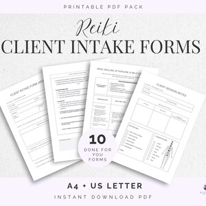 Reiki Client Forms Bundle | Professional Intake, Consent & Session Templates | Holistic Therapy PDF Forms | Start Your Reiki Practice