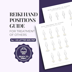 他者への施術のためのレイキハンドポジション | 印刷可能なPDF | レイキ実践ツール | スピリチュアルセルフケア | A4 + USレターサイズ