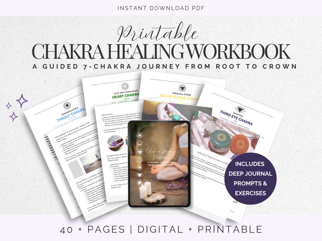 Chakra Healing Workbook & Digital Chakra Worksheets | How to Open ...