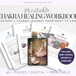 Chakra Healing Workbook & Digital Chakra Worksheets | How to Open Chakras Journal, Prompts, Affirmations | Root to Crown Energy Guide PDF