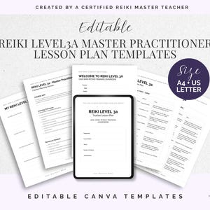 Reiki Level 3A Shinpiden Master Practitioner Lesson Plan Template | Editable Canva Course Planner | A4 & US Letter | Instant Download