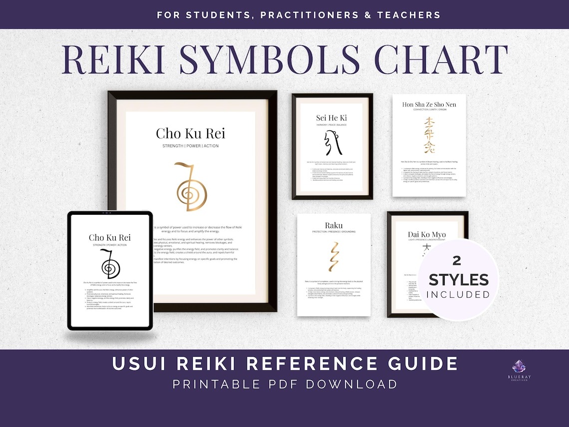 Reiki Symbols Chart With Meanings | Printable Usui Reiki Symbols Guide ...