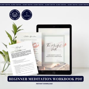 Meditation Guide | Beginners Meditation Journal, Guided Meditation for Beginners, Daily Tracker, Inner Peace Self Care Printable PDF