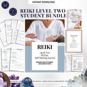 Paquete para estudiantes de Reiki de nivel dos: diario de Reiki, formularios para clientes, símbolos de Reiki y tarjetas de cuidados posteriores para maestros practicantes y maestros de Reiki