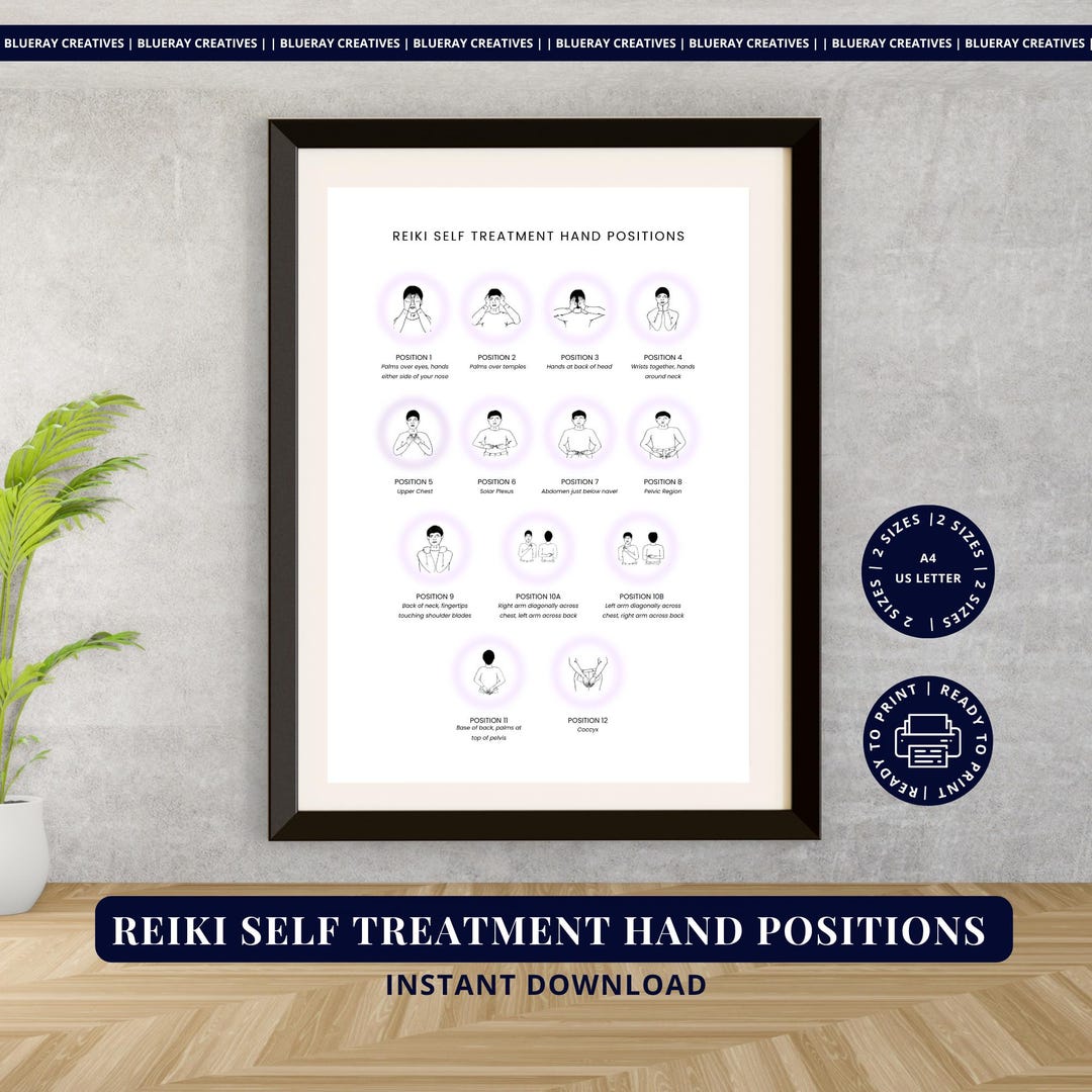 Reike Letters Reiki Self Healing Positions Guide – A4 & US Letter Printable | Reiki ...