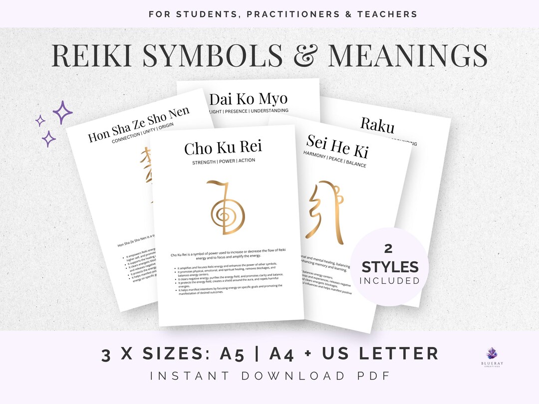 Reike Letters Reiki Symbols Printable | A5, A4 + US LETTER - Etsy UK