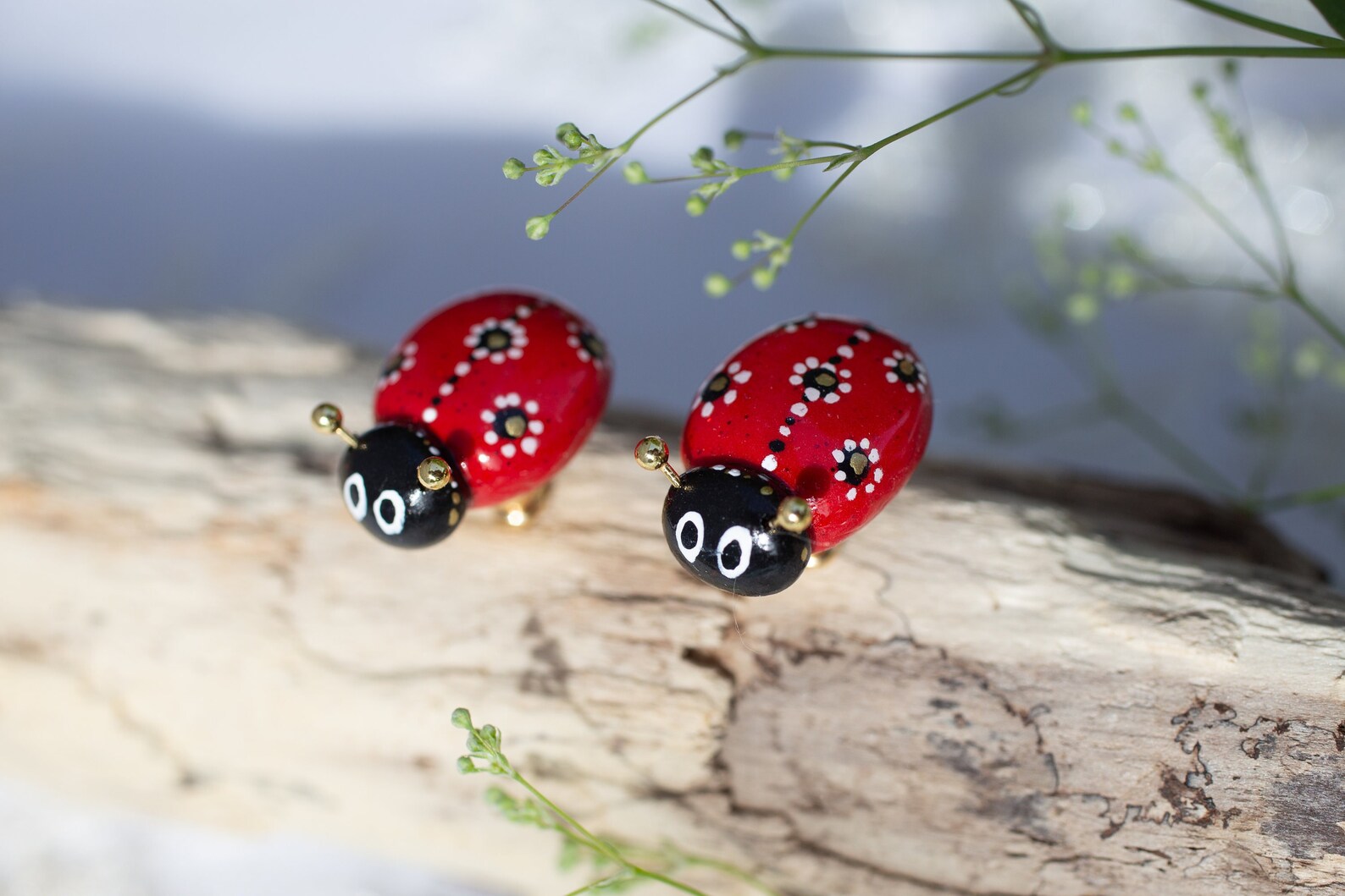 Ladybug Earrings in Royal