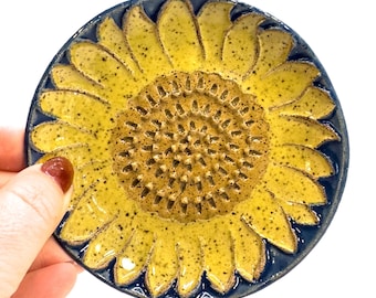 Sunflower Dance Rustic green Garlic Grater handmade