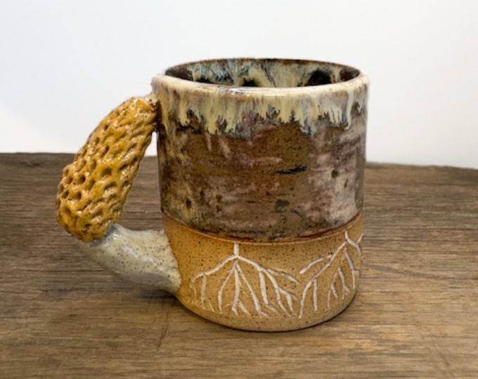Morel Mushroom Espresso Cup handmade Mini Mug