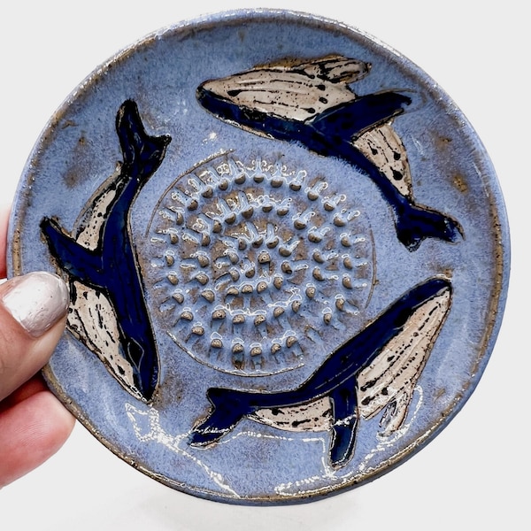 Swimming Whales Garlic Grater handmade