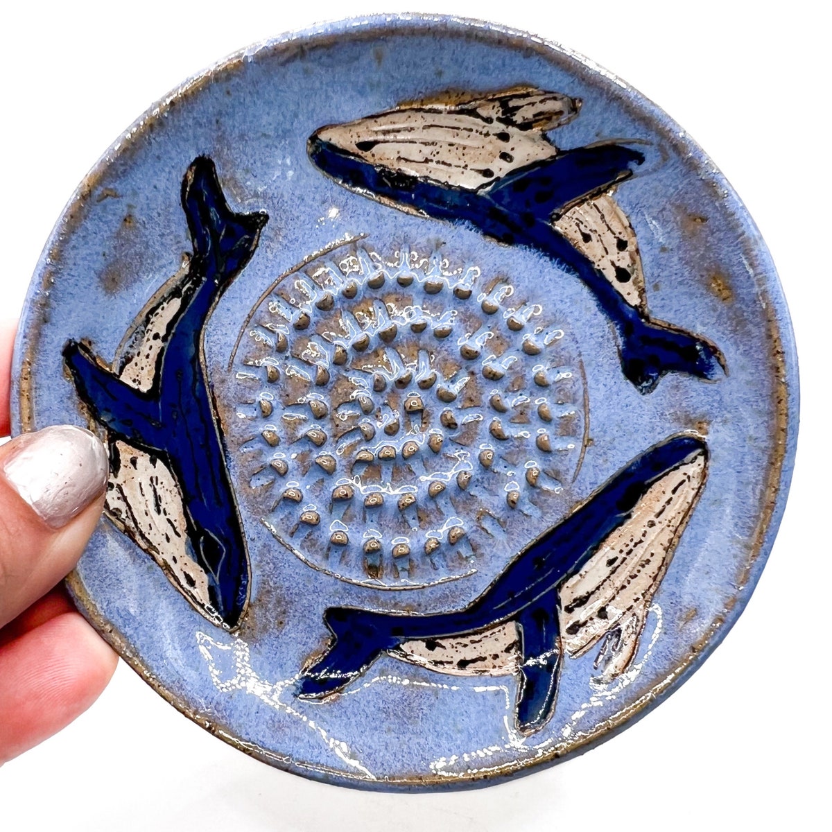Swimming Whales Garlic Grater handmade