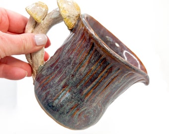 Mushroom Handle Gravy or Salad Dressing Boat / ceramic gravy boat / pottery / vinaigrette / maple syrup / gravy / Holidays