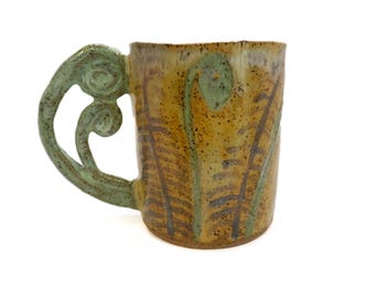Fern Fiddlehead Mug Handmade