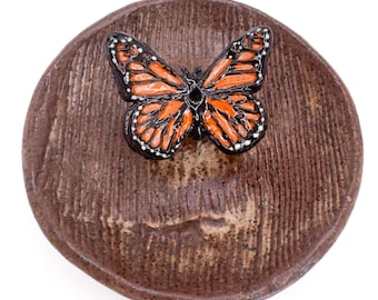 Rustic Wood Monarch Butterfly incense holder