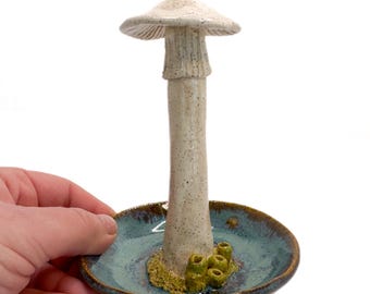 Death Angel Mushroom Ceramic Incense jewelry Holder hand made