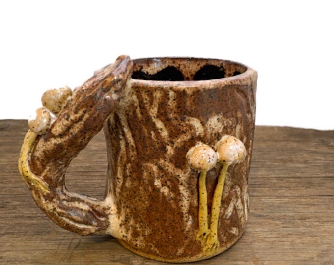 Espresso Mug little Mushrooms handmade Mini Mug