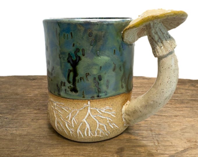 Mycelium Mushroom Amanita Mug Handmade