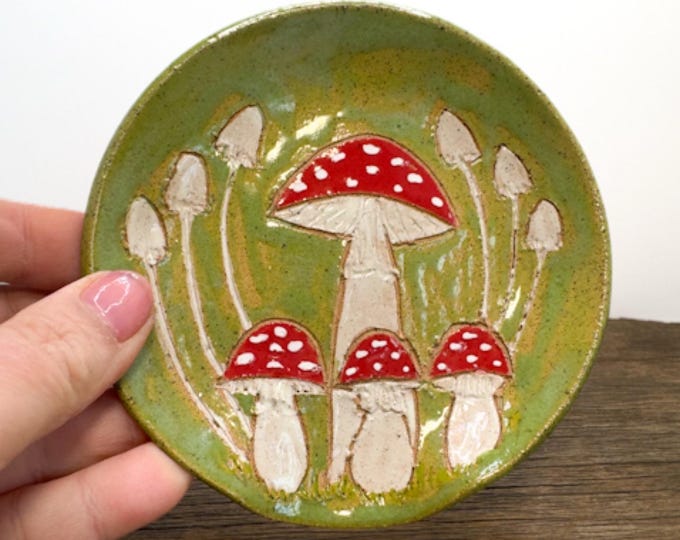 Red Cap Amanita Mushroom Design Spoon Rest