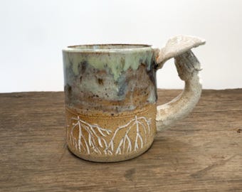 Destroying Angel Mushroom Espresso Cup handmade Mini Mug