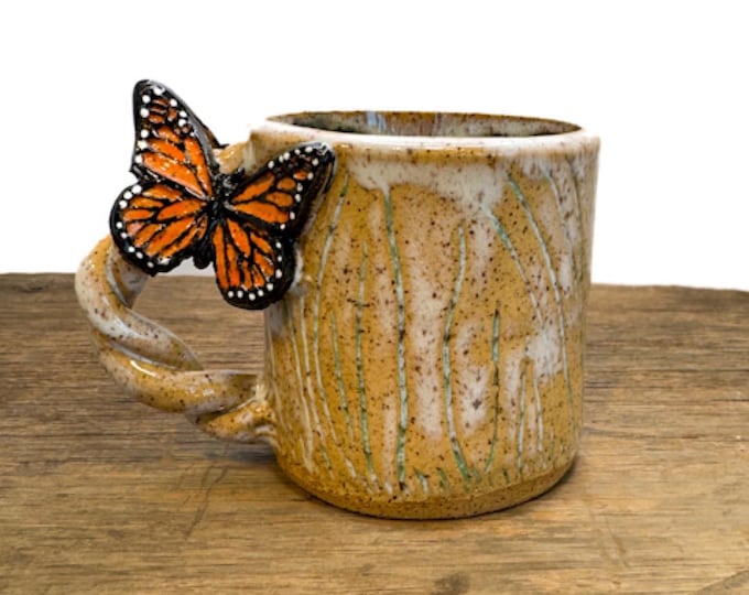 Monarch Butterfly Kisses espresso cup handmade Mini Mug