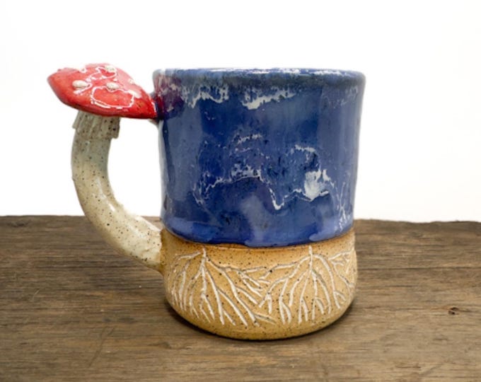 Amanita Mushroom Mycelium Mug Handmade
