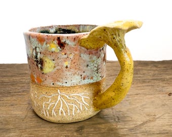 Chanterelle Mushrooms Espresso Cup handmade Mini Mug