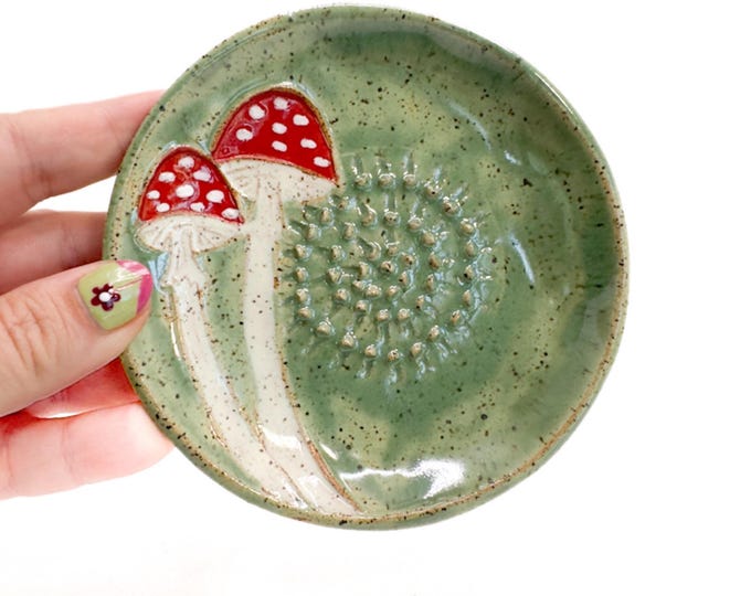 Amanita Mushroom Garlic Grater handmade