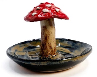 Mushroom Ceramic Incense Holder hand made