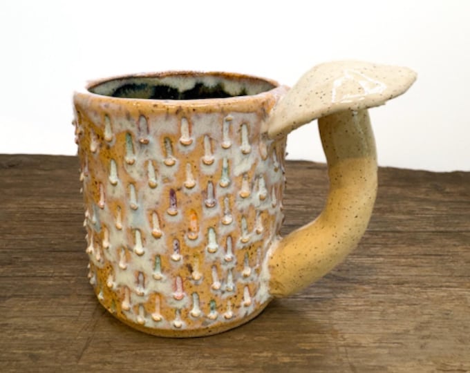 Espresso Mug Textured White Mushroom handmade Mini Mug